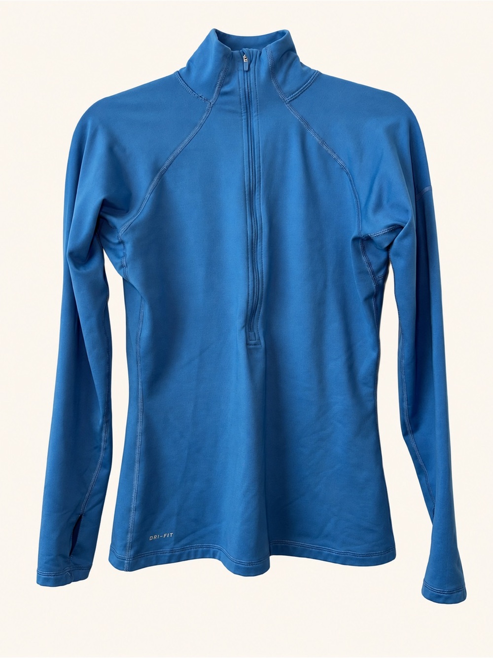 Nike Pro Dri-FIT Blue Quarter Zip Pullover Women’s Medium Thumbholes